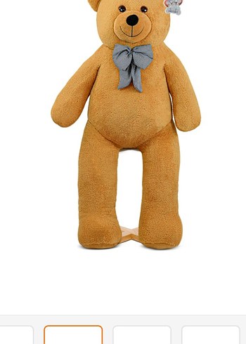 kırmızı Fiyonklu Kahverengi Peluş Ayı