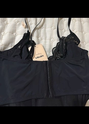 Siyah Dantel Detaylı Gotik Straplez Büstiyer# büstiyer - Görsel 3