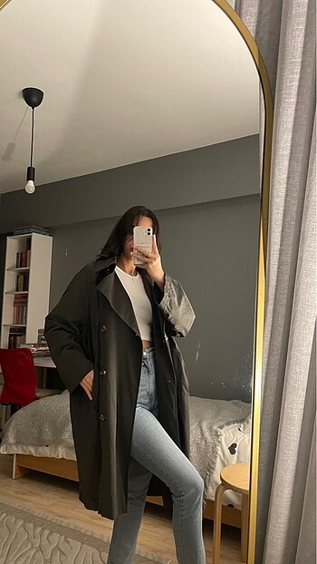 m Beden gri Renk ZARA TRENÇKOT