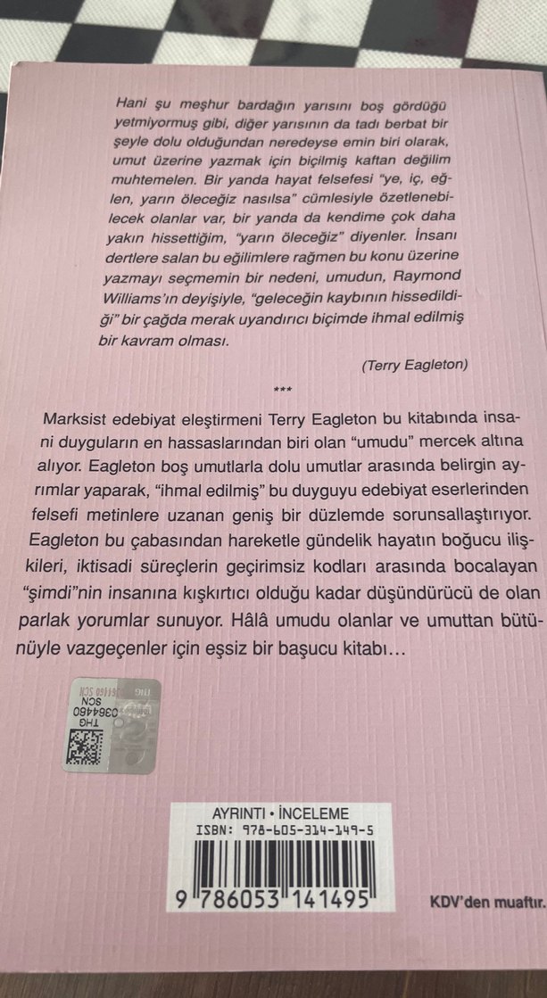 İyimser Olmayan Umut - Terry Eagleton - Görsel 2