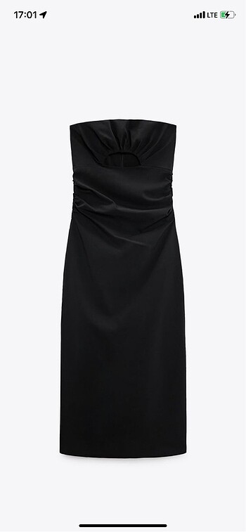 xs Beden siyah Renk Zara cut out detaylı straplez elbise