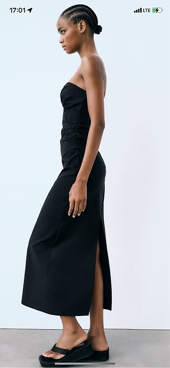 Zara Zara cut out detaylı straplez elbise