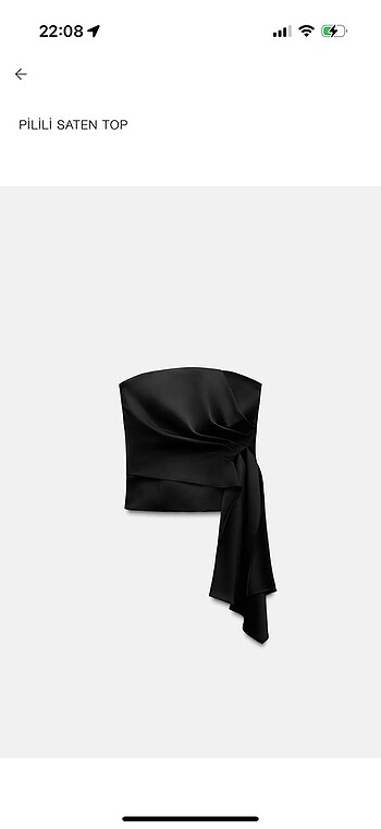 Zara saten pilili top