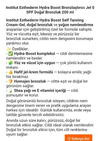 Esthederm Anında Etkili Güneşsiz Bronzlaştırıcı Jel-Krem 200ml - Görsel 5