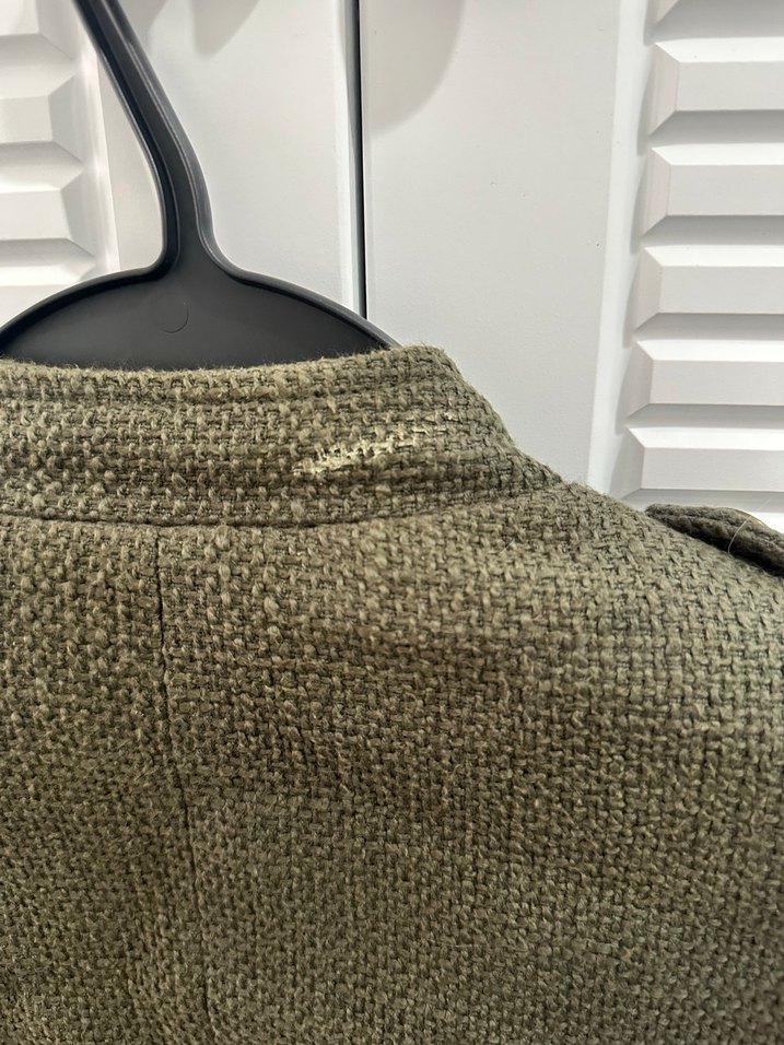 Düğmeli Keten Midi Kadın Ceket - Görsel 3