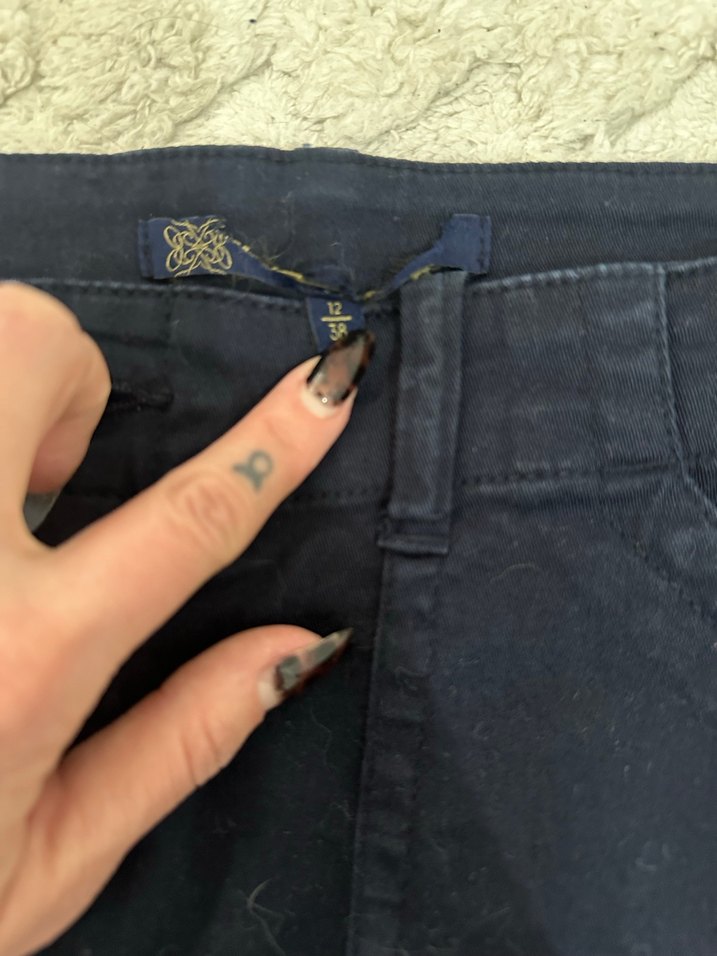 Düğmeli Lacivert Mini Kot Etek - Görsel 2