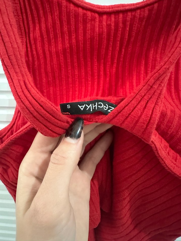 Kırmızı Fitilli Kadın büstiyer - Görsel 3