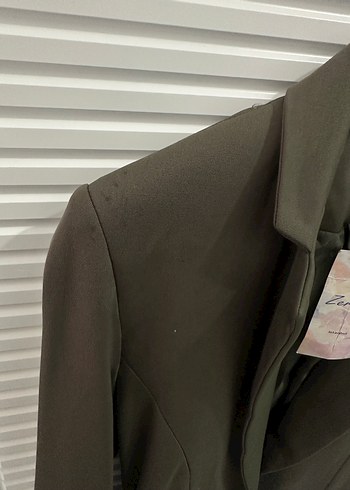 Düğmeli Haki Kadın Blazer Ceket - Görsel 3