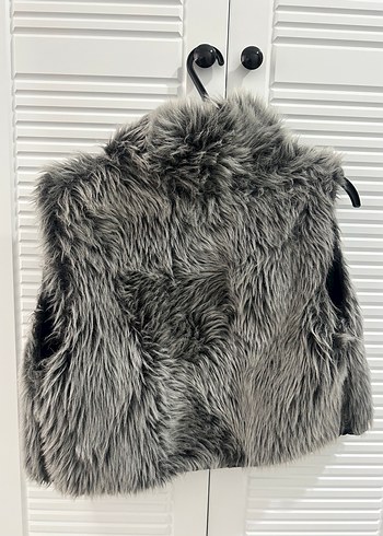 Kadın Gri Kürklü Midi Yelek - Görsel 2