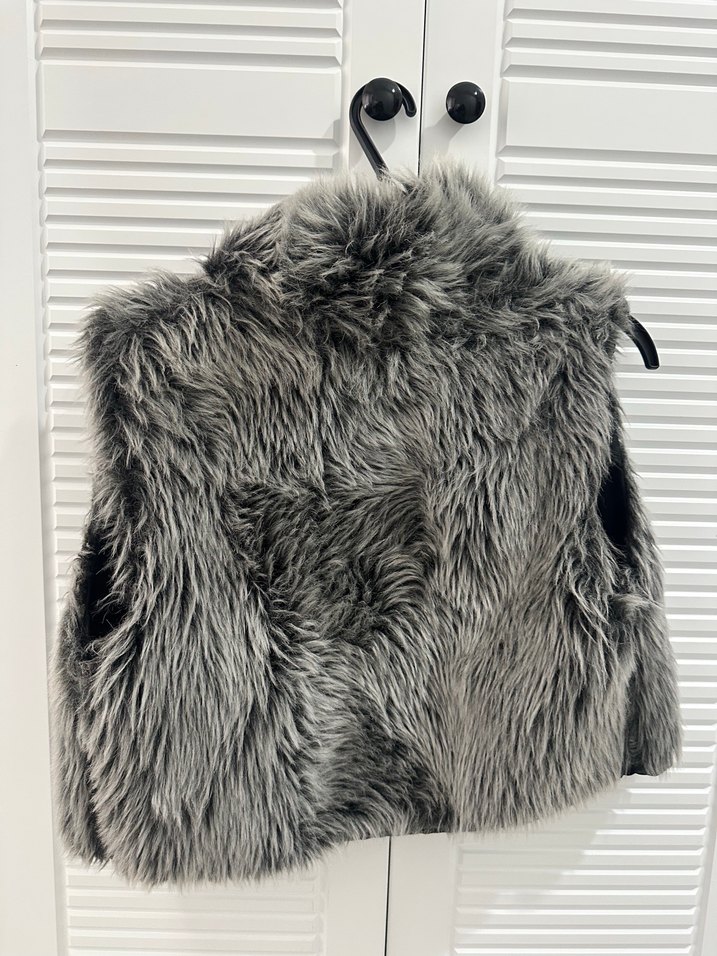 Kadın Gri Kürklü Midi Yelek - Görsel 2