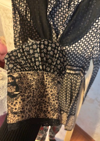 Dantel Detaylı Siyah Bohem elbise - Görsel 6