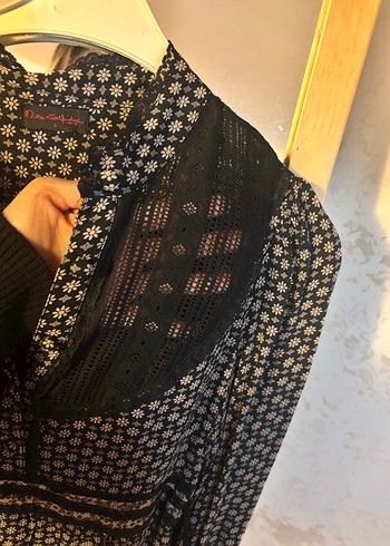 Dantel Detaylı Siyah Bohem elbise - Görsel 9