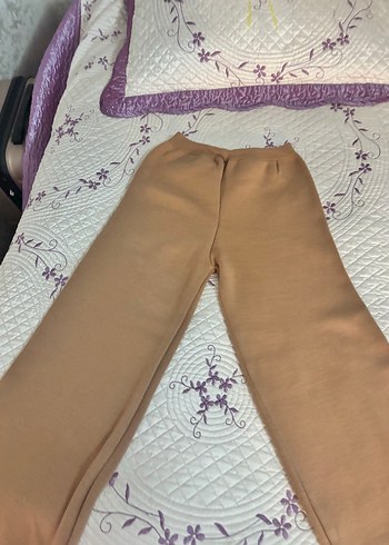 Bej Kadın triko Pantolon, Dökümlü, Rahat Kesim - Görsel 2