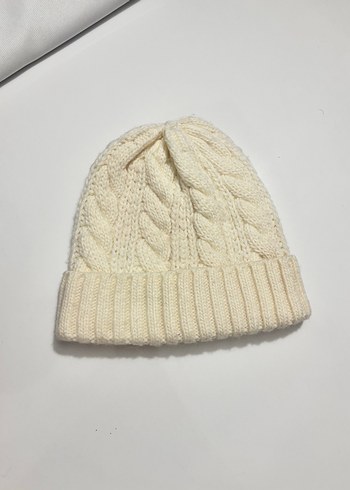 Kadın Örgü Beyaz Bere - Görsel 2