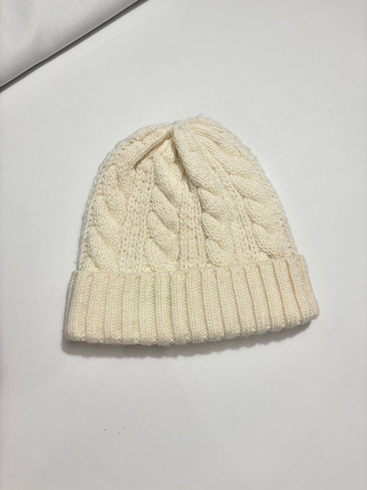 Kadın Örgü Beyaz Bere - Görsel 2