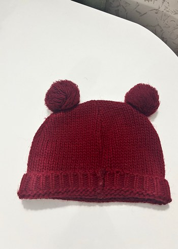 Bordo Ponponlu Kadın Örgü Bere - Görsel 3