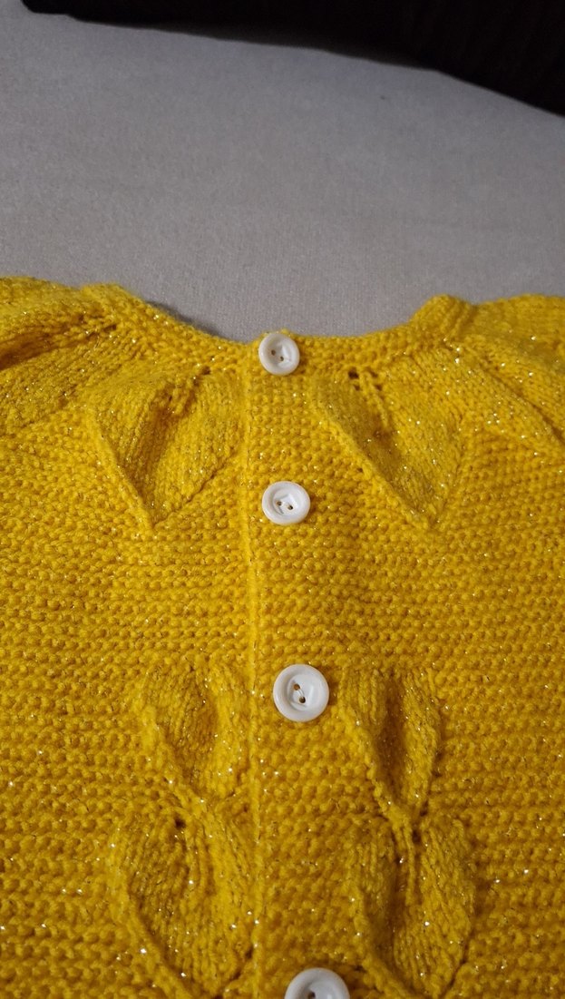 Sarı Örgü Kız Çocuk Kısa Kollu yelek - Görsel 3