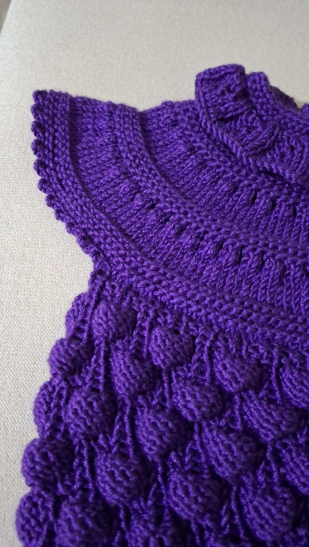 Mor Renkli Kız Çocuk Örgü yelek - Görsel 3