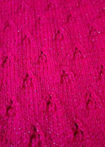 Kız Çocuk şeker Pembe Örgü Kolsuz Hırka - Görsel 4