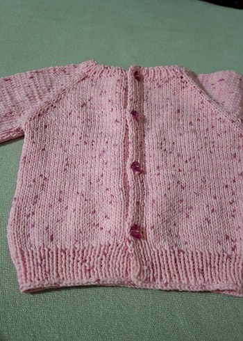 Kız Çocuk Pembe Örgü Hırka - Görsel 4