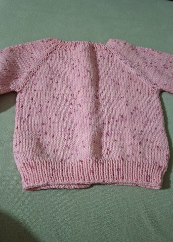 Kız Çocuk Pembe Örgü Hırka - Görsel 3