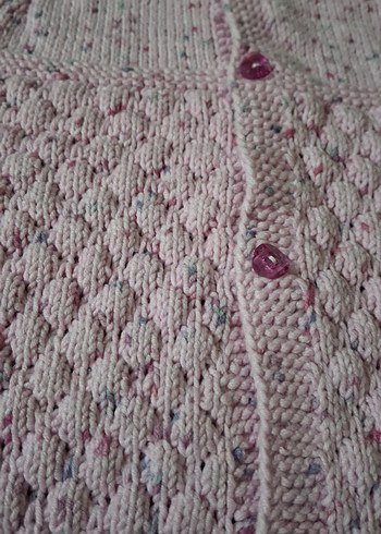 Pembe Bohem Örgü Kız Yeleği - Görsel 2