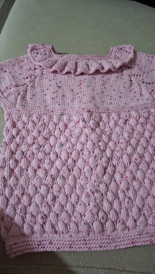 Pembe Bohem Örgü Kız Yeleği - Görsel 4