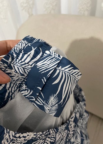 Erkek Lacivert Baskılı Mini Şort Mayo - Görsel 5