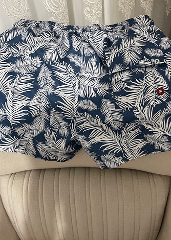 Erkek Lacivert Baskılı Mini Şort Mayo - Görsel 7
