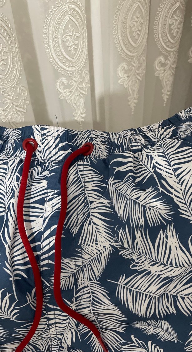 Erkek Lacivert Baskılı Mini Şort Mayo - Görsel 2