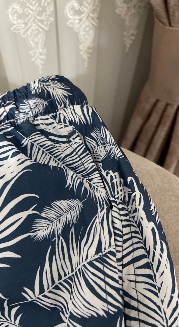 Erkek Lacivert Baskılı Mini Şort Mayo - Görsel 3