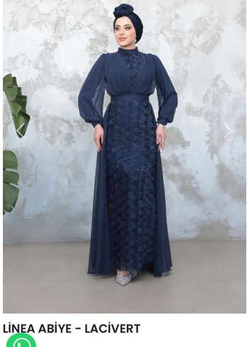 Hülya Keser Lacivert Drapeli Abiye Elbise - Görsel 3