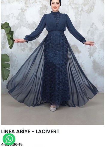 Hülya Keser Lacivert Drapeli Abiye Elbise - Görsel 5