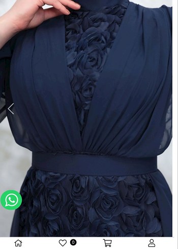 Hülya Keser Lacivert Drapeli Abiye Elbise - Görsel 4