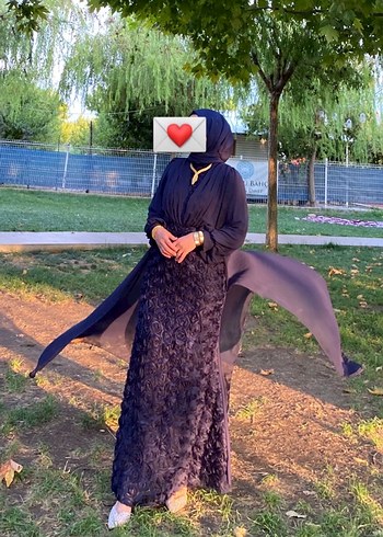 Hülya Keser Lacivert Drapeli Abiye Elbise - Görsel 7