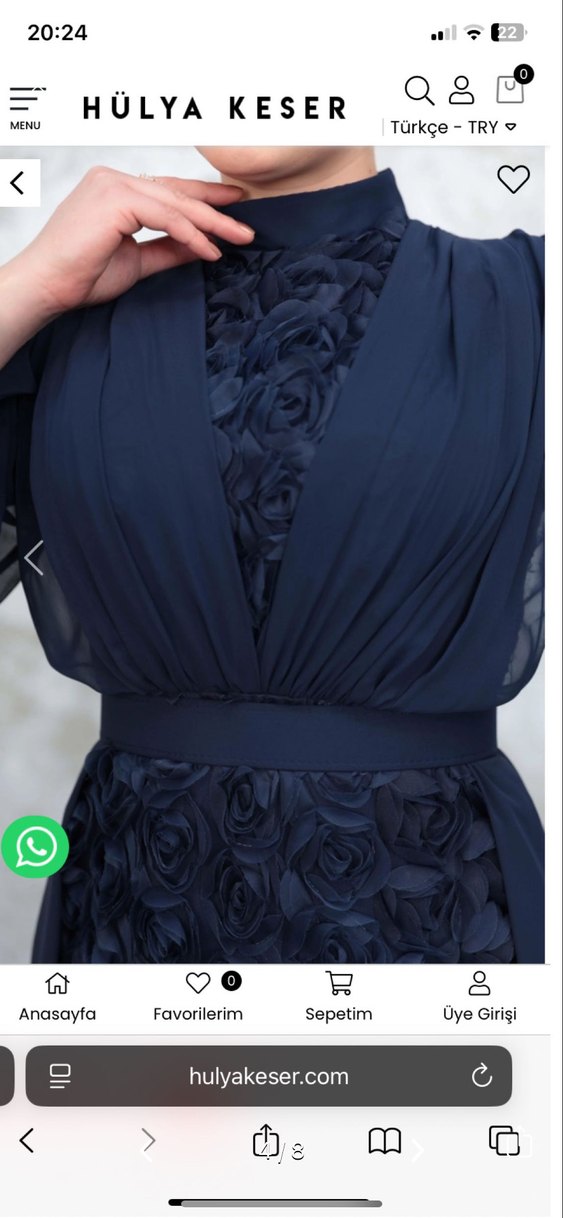 Hülya Keser Lacivert Drapeli Abiye Elbise - Görsel 4