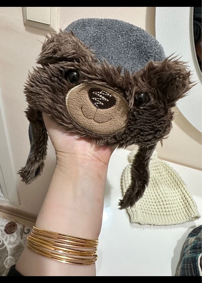 Çocuk toplu kışlık şapka - Görsel 4