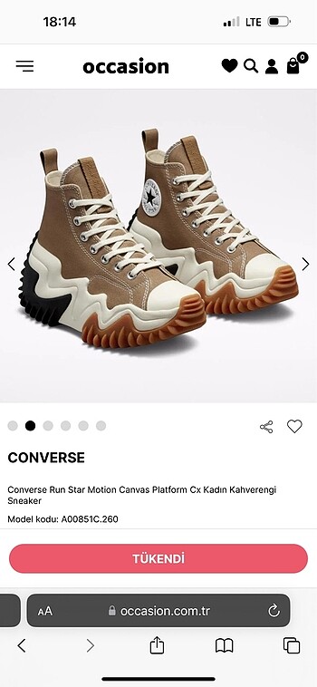 36 Beden Converse run star motion