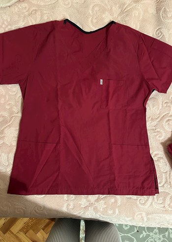 Diğer Bordo Kısa Kollu Hemşire Üniforması