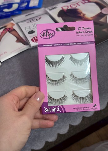 Eklips El Yapımı Ultra Hafif Takma Kirpik Seti 3'lü - Görsel 3