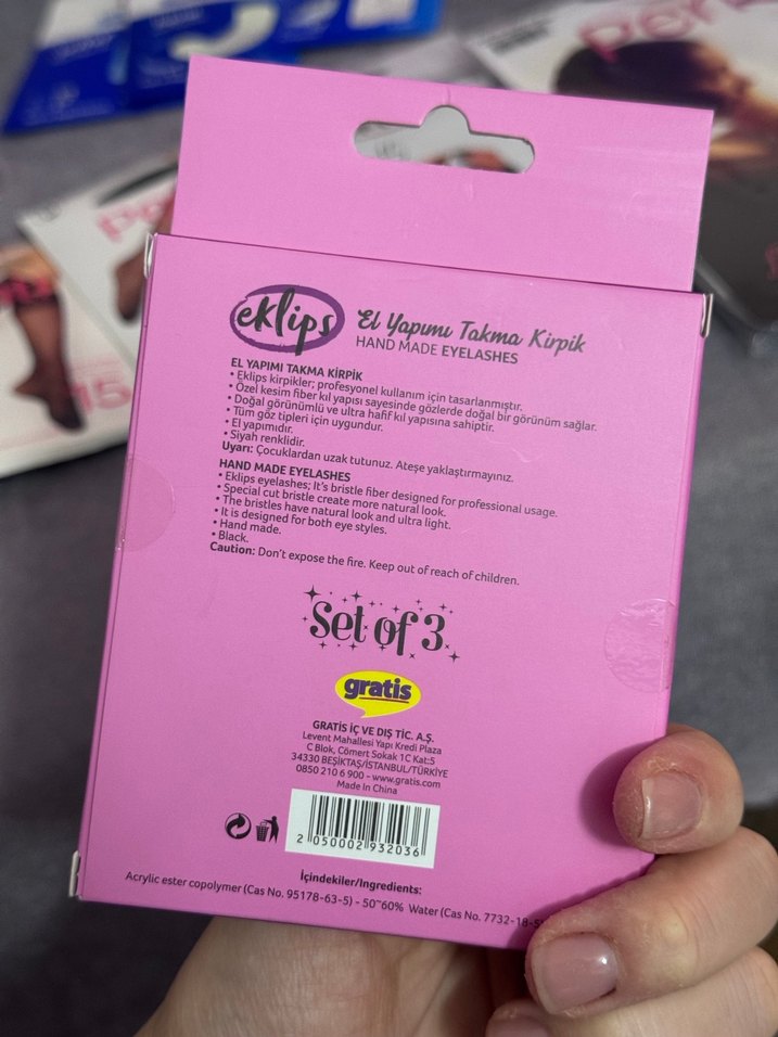 Eklips El Yapımı Ultra Hafif Takma Kirpik Seti 3'lü - Görsel 2