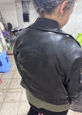 Siyah Deri Rock Punk Ceket - Görsel 7