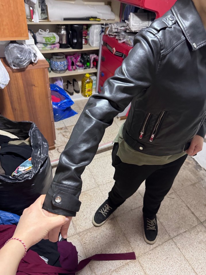 Siyah Deri Rock Punk Ceket - Görsel 2