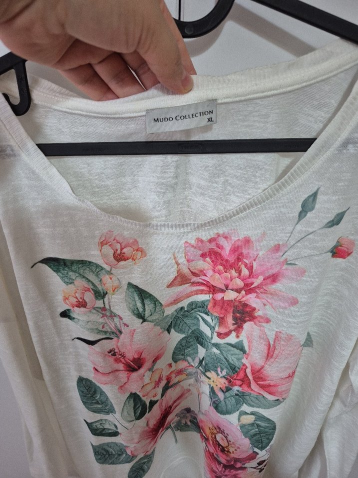 Uzun Kollu Çiçek Desenli Bohem Pamuklu Bluz - Görsel 3