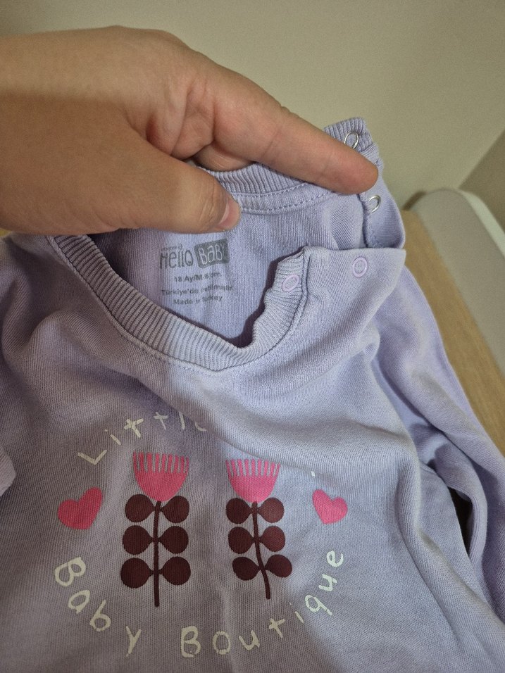 Uzun Kollu lila renkde Örme Bebek Kız Takımı - Görsel 5