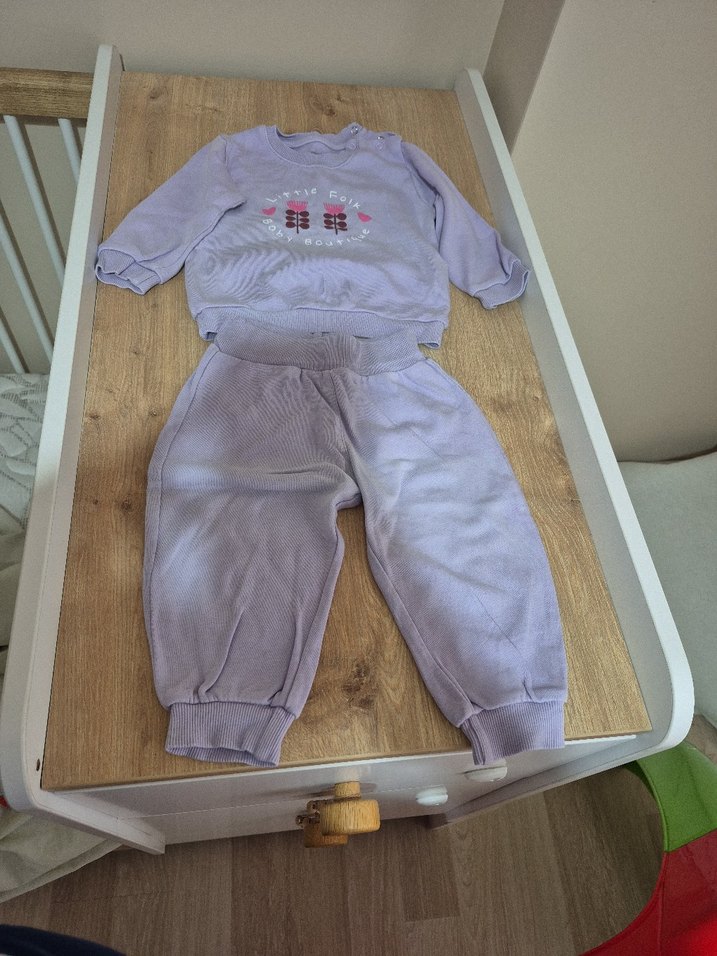 Uzun Kollu lila renkde Örme Bebek Kız Takımı - Görsel 2