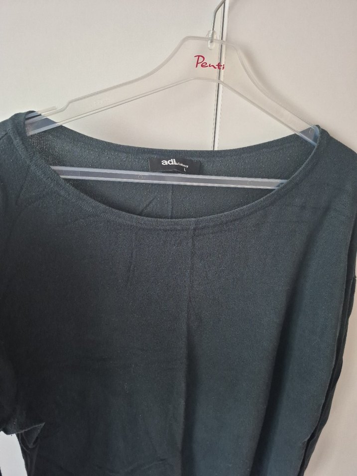 yeşil renkde Kadın pamuk Uzun Kollu Salaş Kazak - Görsel 3