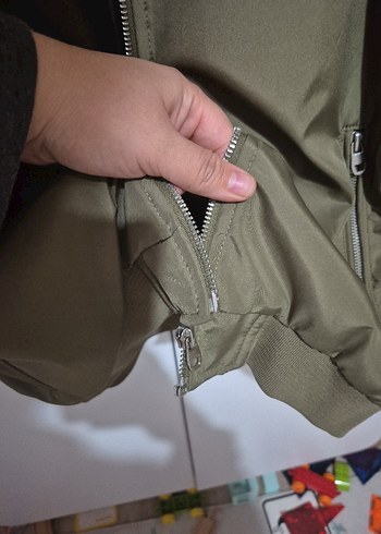 Haki renk Fermuarlı Erkek Ceket - Görsel 5