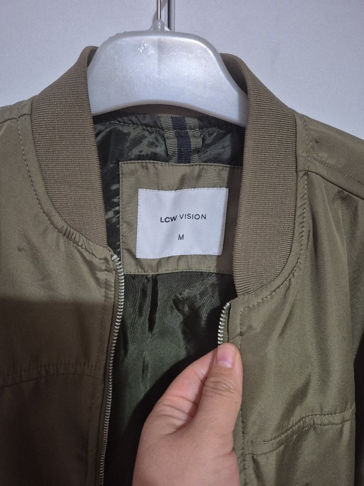 Haki renk Fermuarlı Erkek Ceket - Görsel 3