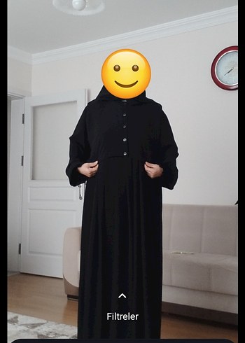 48 Beden Siyah Uzun Kollu Gömlekli Kadın Elbise